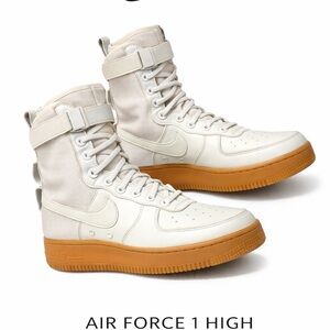 Nike Air Force 1 High Top Sneakers White Gum Sole Women’s Size 7.5 EUC